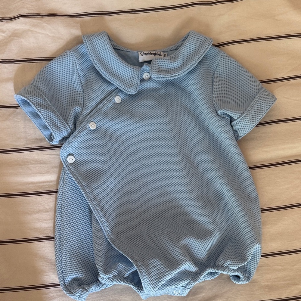 Smockingbird Blue Onesie